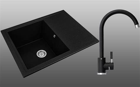 ᐉ Кухонная мойка Lexona Reyn Compact гранитная с краном Черный