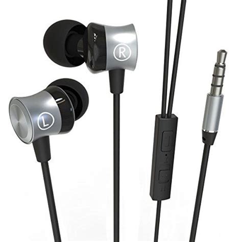 Airsspu Earphone Wired Earbuds Metal Inear Headphones With Microphone With Hifi Stereo Bass