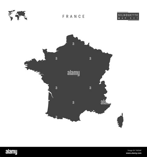 france carte vide isole sur fond blanc high detailed silhouette noire