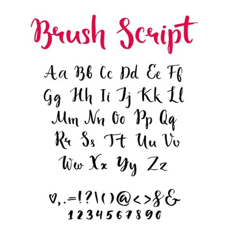 Script De Pinceau Avec Des Touches Et Des Chiffres En Lettres