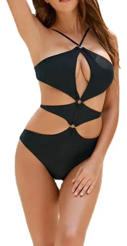 Conjunto De Bikini Liso En Contraste Con Pechos Altos Para M Envío gratis