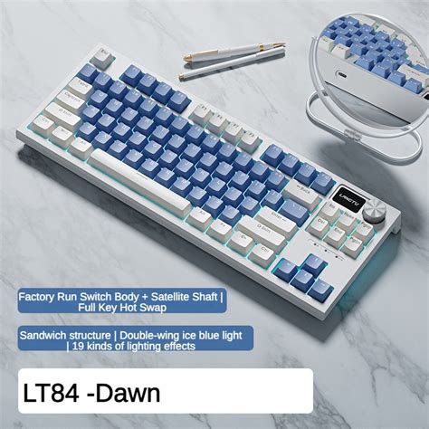 Lt Three Mode G Wireless Bluetooth Hot Swap Mechanical Keyboard Customized Blue Switch