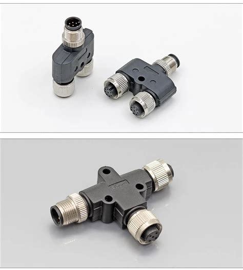 M12 трёхполосный водонепроницаемый разъем IP68 металлический Y Тип T ...
