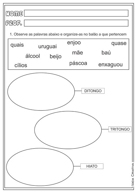 Classifique Os Encontros Vocálicos Em Ditongo Tritongo E Hiato