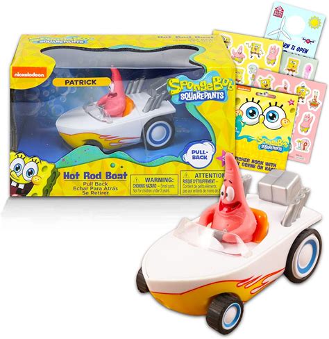 Amazon Moptrek Arepants Patrick Star Pull Back Hot Rod Boat Spongebob Gift Bundle With