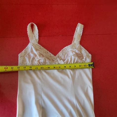 Vtg Olga Nude Beige Stretch Lace Nylon Full Length Slip Ebay