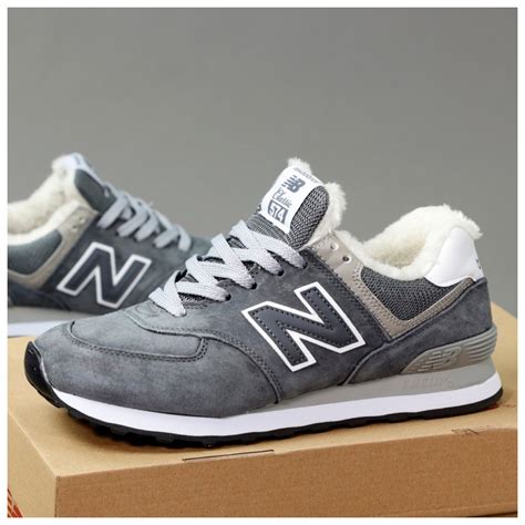 Мужские зимние кроссовки New Balance 574 Winter Gray, серые замшевые ...