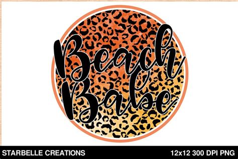 Beach Babe Leopard Sunset Sublimation Design
