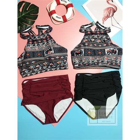 ĐỒ BƠI NỮ Bikini cổ yếm họa tiết thổ cẩm vô cùng sexy BigBuy