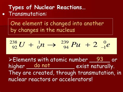 PPT - Types of Nuclear Reactions… Transmutation: PowerPoint ...