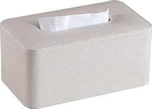 MEIBOOCH PU Leather Tissue Box Cover With Magnetic Closure Square