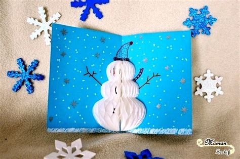 Activit Cartes De Voeux Pop Up Sapin Et Bonhomme De Neige Maman