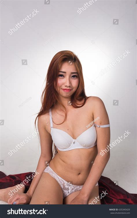 Sexy Asian Woman White Lingerie On Stock Photo Shutterstock
