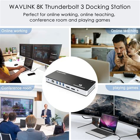 Wavlink UTD21H 60W Host Charging Thunderbolt 3 Docking Station 4K Dual ...