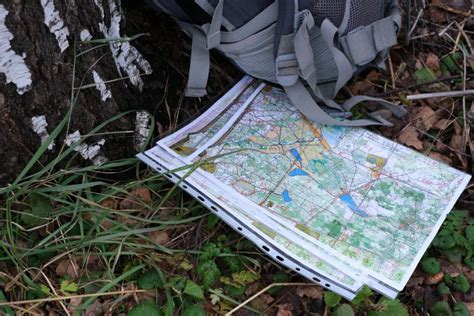 Navigating With Map And Compass Stock Image Image Of Walking Outside
