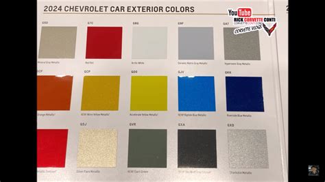 Official 2024 C8 Colors Rc8corvette