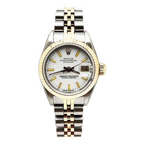 Rolex Ladies Datejust 69173 Diamond Bezel Green Dial 18K Yellow Gold