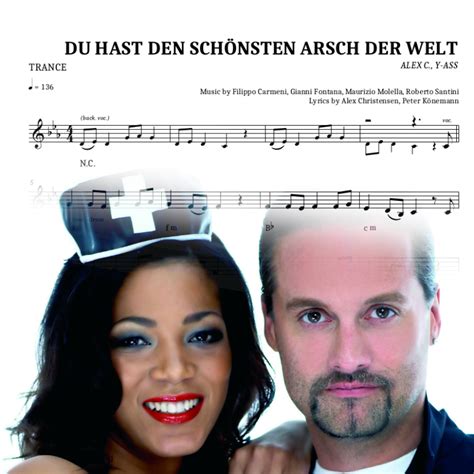 Du Hast Den Schönsten Arsch Der Welt ALEX C Y ASS Original sheet music for songs on Keyboard