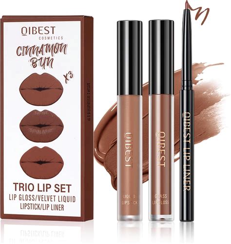 Amazon QIUFSSE In Brown Lip Gloss And Lip Liner Lipstick Set Nude Lip Liner Set Long