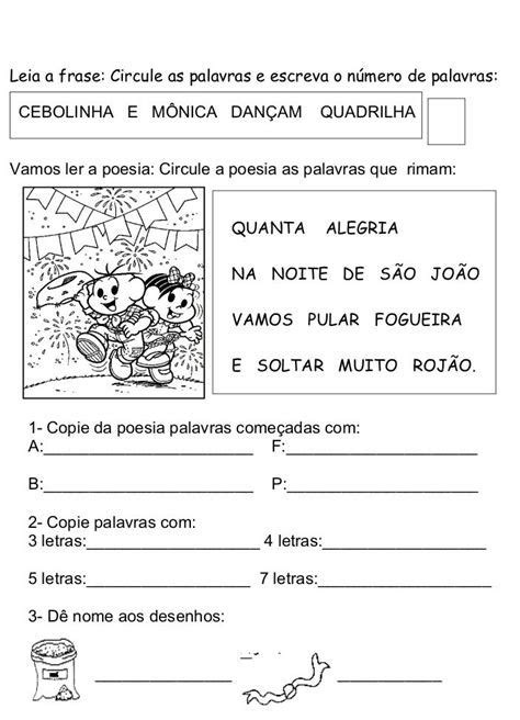 Atividades Juninas Diversas II Atividades Educação Infantil Salve