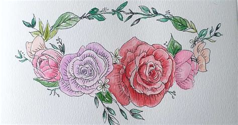How To Draw A Flower Crown Step By Step With Pencil Shading Tutorial ...