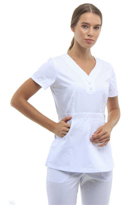 Costum Medical Pentru Femei 1181 Alb