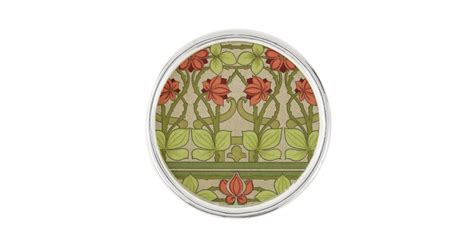 Frieze Border Art Nouveau Floral Lapel Pin Zazzle