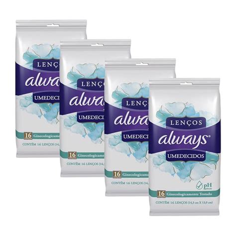 Lenco Umedecido Adulto - Kit 64 Lenços Umedecidos Femininos Always - Lenço Umedecido Adulto ...