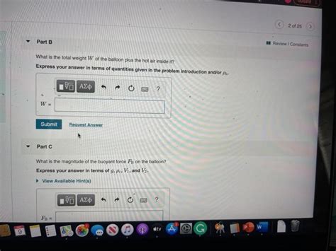 Solved Part A Hot Air Balloons Float In The Air Because Of Chegg