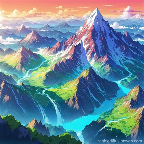 Mountain Height Map Stable Diffusion Online