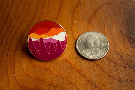 Subtle Lesbian Flag Enamel Pin Mountain Pin Enamel Cute Pin Etsy