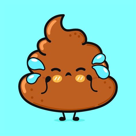 Premium Vector Crying Turd Character Vector Hand Drawn Cartoon Kawaii