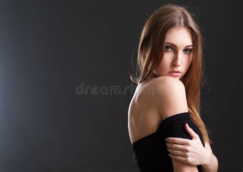 The Beautiful Woman With A Long Blonde Hair Stock Image Image Of Facial Pensive