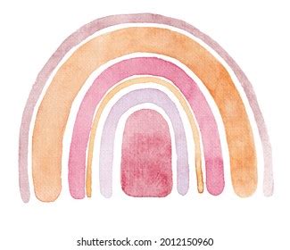 Watercolor Hand Drawn Rainbow Illustration Pastel Stock Illustration ...