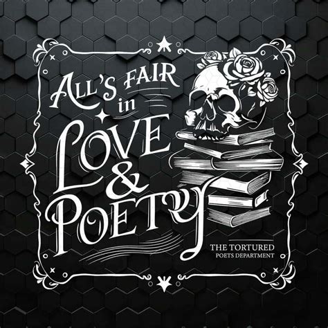 Alls Fair In Love And Poetry Skull Books Svg