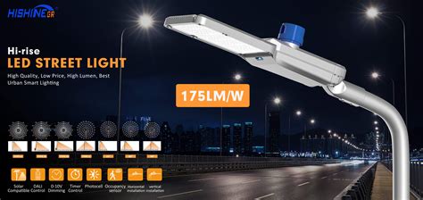 200W LED Street Light Hi Rise175LM W High Lumen LED Street Light Hishine