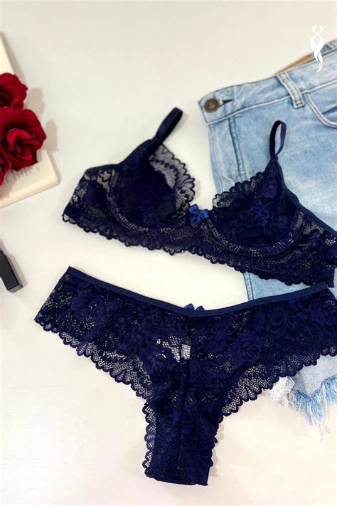 Conjunto Rendado Sem Bojo Aro E Calcinha Fio Rendada Sex Shop Fascina O