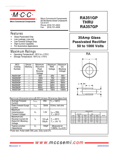 Ra Gp Datasheet Pdf Mcc