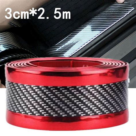 M Cm Car Door Sill Scuff Plate Guard Pedal Protector Strips Carbon