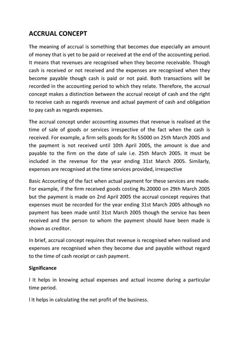 Accrual Concept Accrual Concept The Meaning Of Accrual Is Something