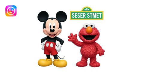 mickey mouse full body  elmo  sesame street emoji ai emoji