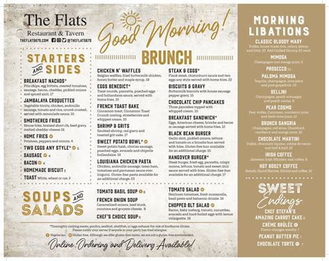 Menu - Brunch - The Flats Restaurant & Tavern