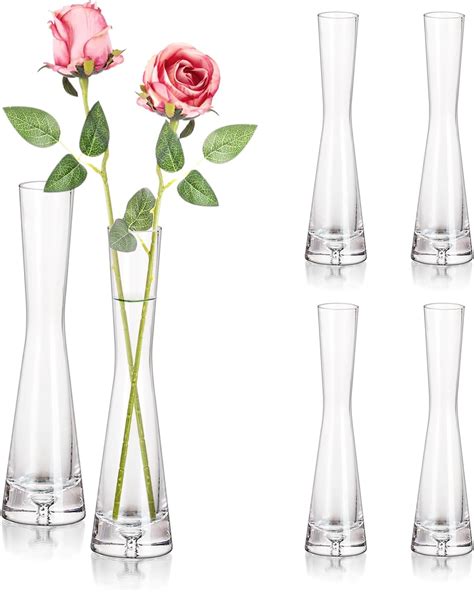 Amazon Hewory Glass Bud Vases For Centerpieces Set Of 6 Handmade