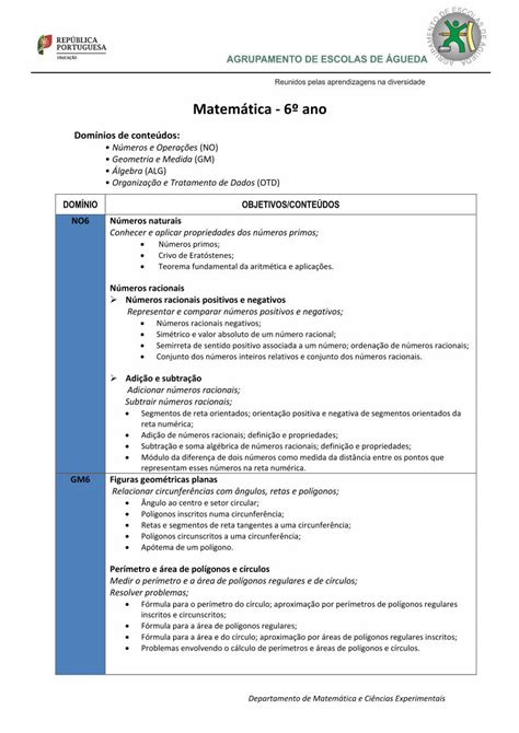 Pdf Matem Tica Ano Departamento De Matem Tica E Ci Ncias