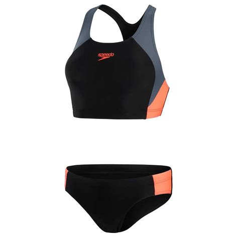 Speedo Colourblock Splice Endurance Bikini Black Swiminn