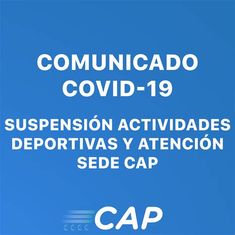 [ATENCIÓN] SUSPENSIÓN DE LAS ACTIVIDADES DEPORTIVAS / ATENCIÓN SEDE CAP