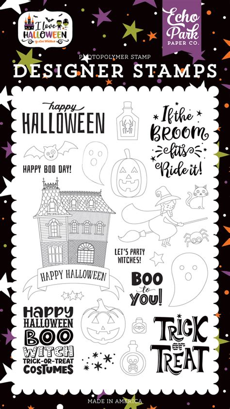 Echo Park I Love Halloween Boo To You Stamp Set Scrapabilly