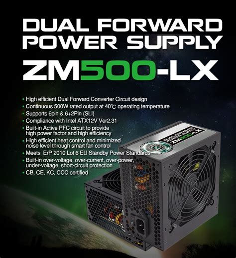 Zalman ZM500-LX 500W 120mm Fanlı Power Supply Fiyatı