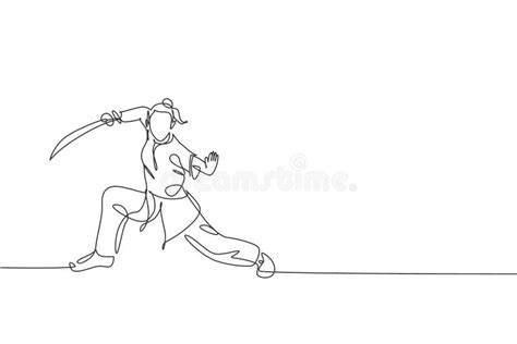 Single Line Martial Art Stock Illustrations 668 Single Line Martial