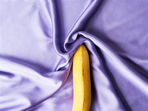 Sex And Orgasm Concept With Banana On Crumpled Silk Sheet Stock Image Image Of Silk Sensual